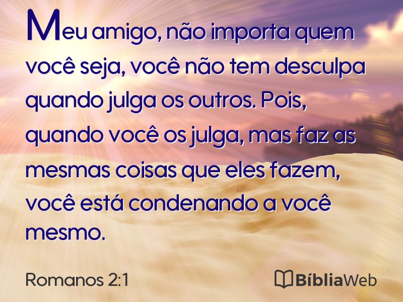 Romanos 2:1 em imagem para compartilhar