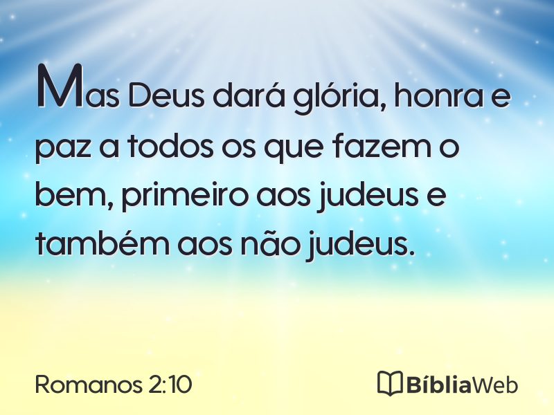 Romanos 2:10 em imagem para compartilhar