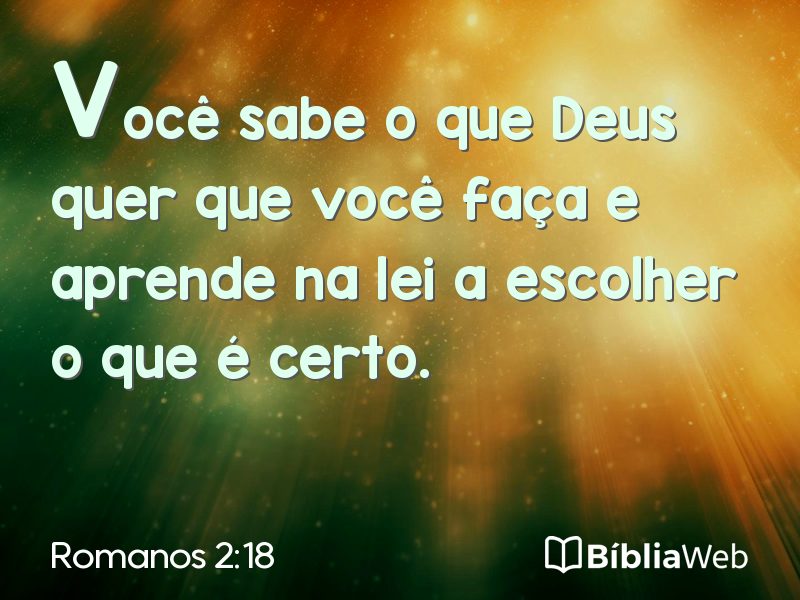 Romanos 2:18 em imagem para compartilhar