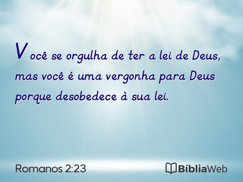 Romanos 2:23 em imagem para compartilhar