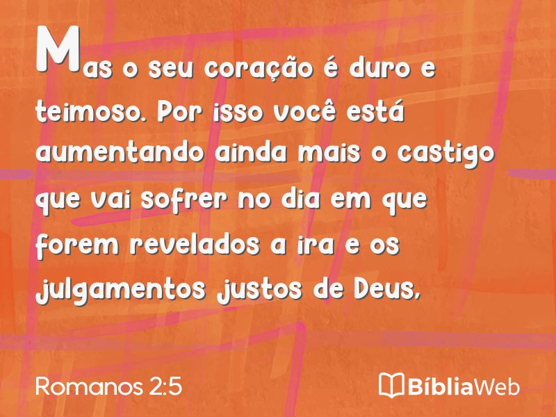 Romanos 2:5 em imagem para compartilhar