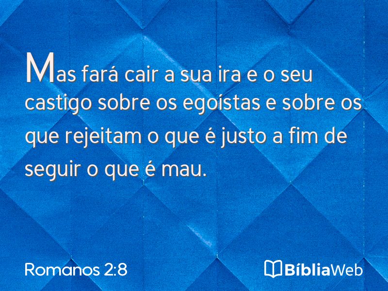 Romanos 2:8 em imagem para compartilhar