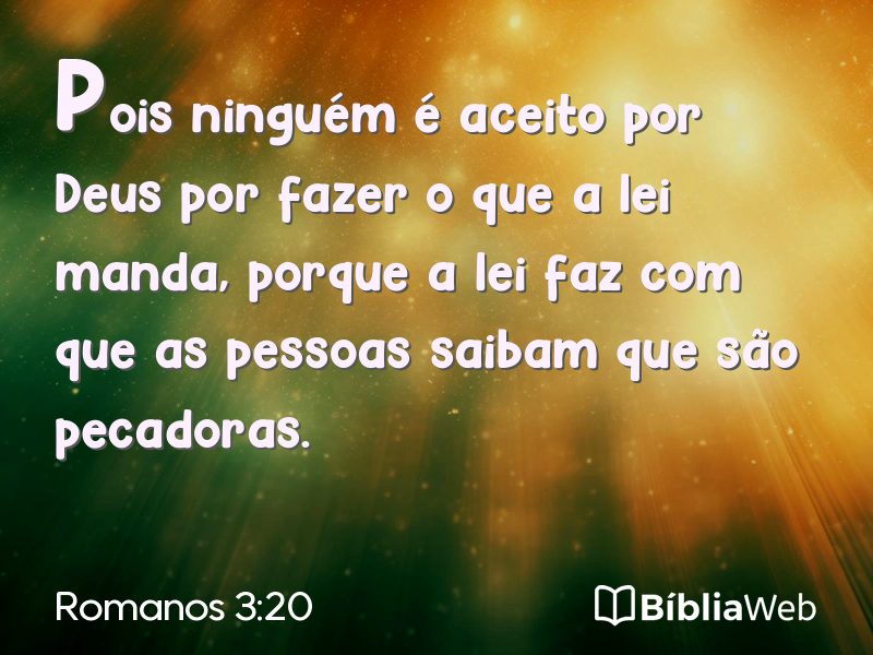 Romanos 3:20 em imagem para compartilhar