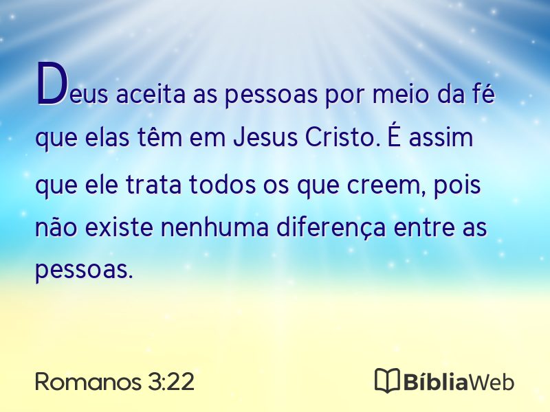 Romanos 3:22 em imagem para compartilhar