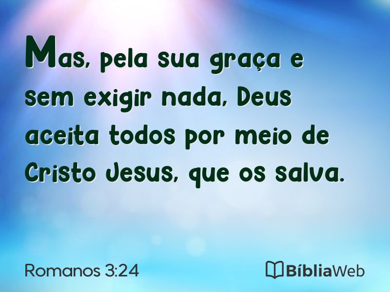 Romanos 3:24 em imagem para compartilhar