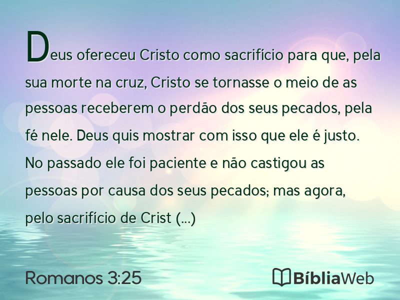 Romanos 3:25 em imagem para compartilhar