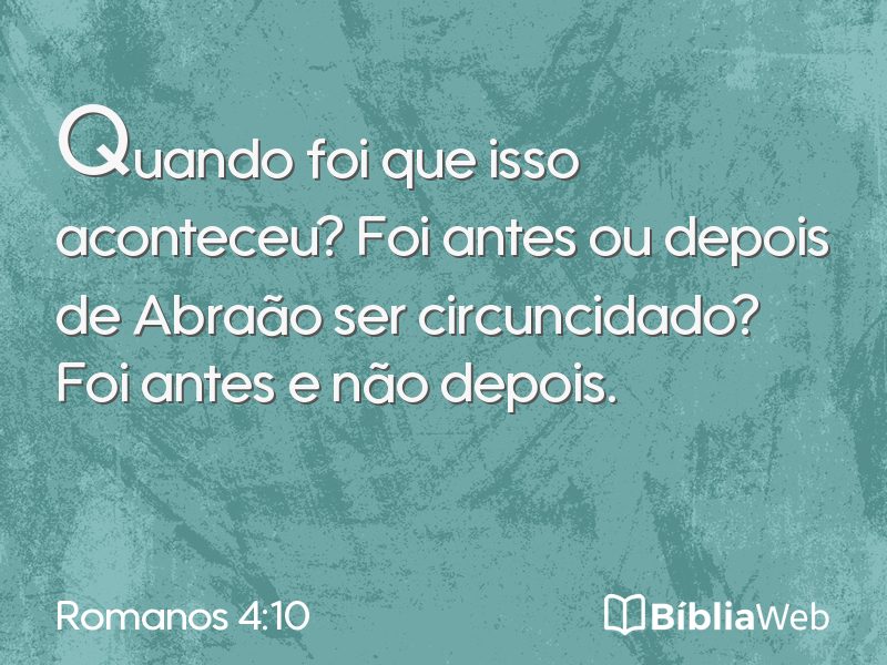 Romanos 4:10 em imagem para compartilhar