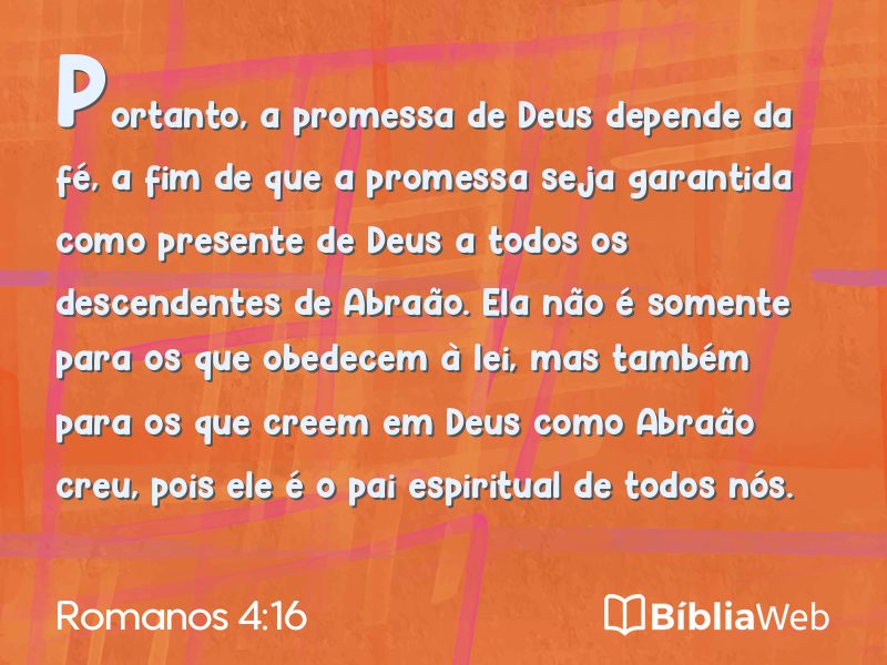 Romanos 4:16 em imagem para compartilhar