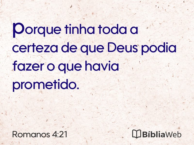 Romanos 4:21 em imagem para compartilhar