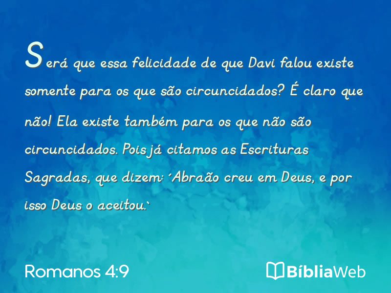 Romanos 4:9 em imagem para compartilhar