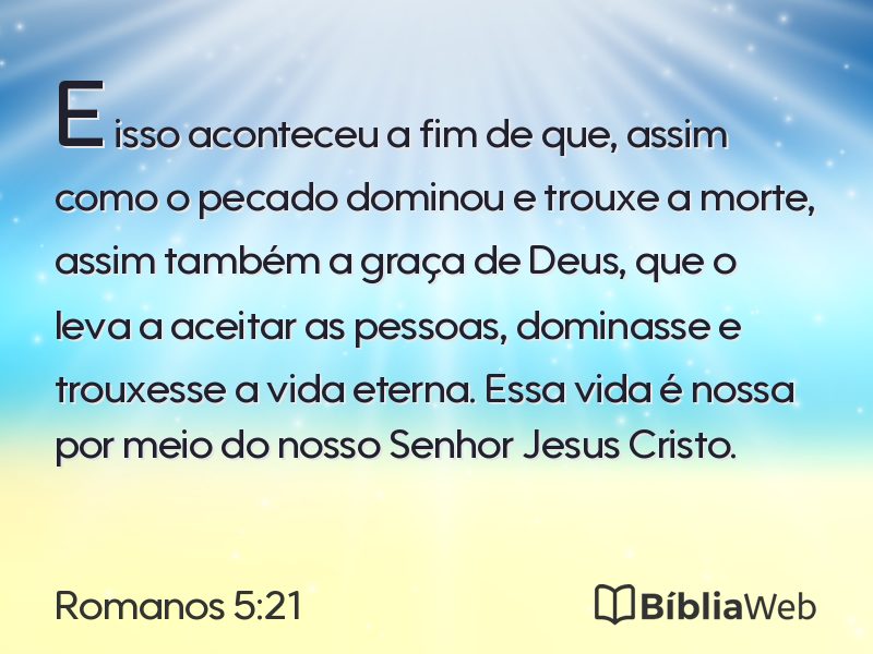 Romanos 5:21 em imagem para compartilhar