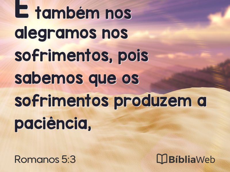 Romanos 5:3 em imagem para compartilhar