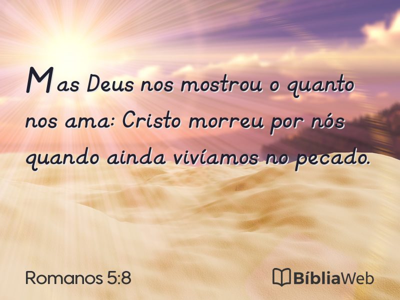 Romanos 5:8 em imagem para compartilhar