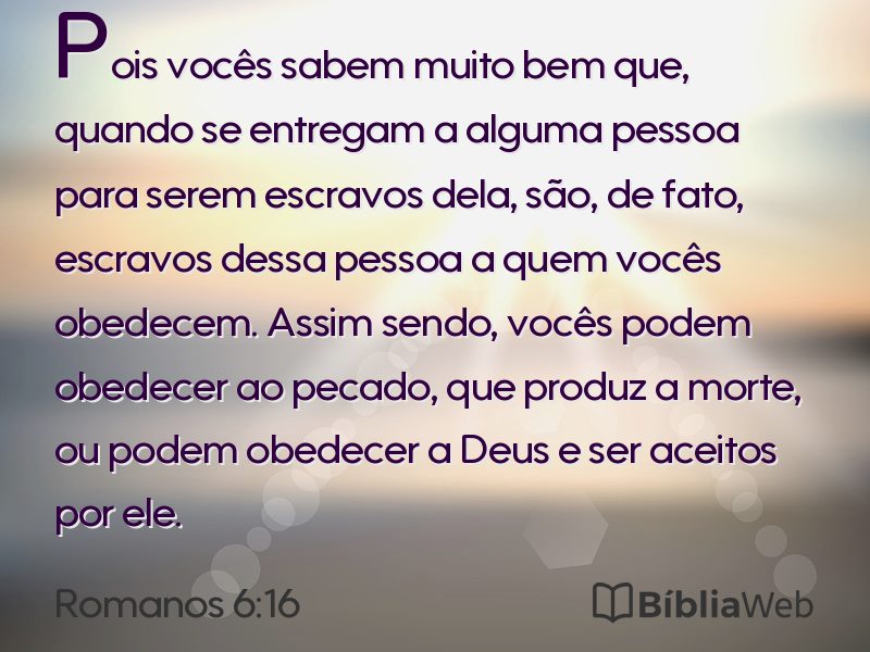 Romanos 6:16 em imagem para compartilhar