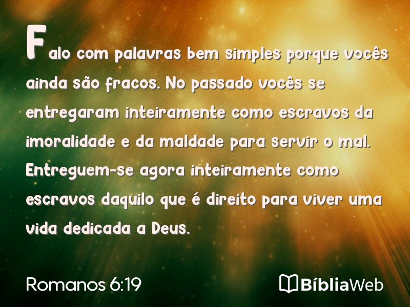 Romanos 6:19 em imagem para compartilhar
