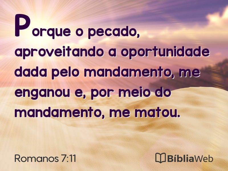 Romanos 7:11 em imagem para compartilhar