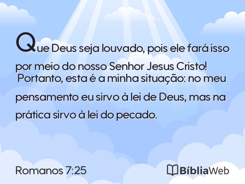 Romanos 7:25 em imagem para compartilhar
