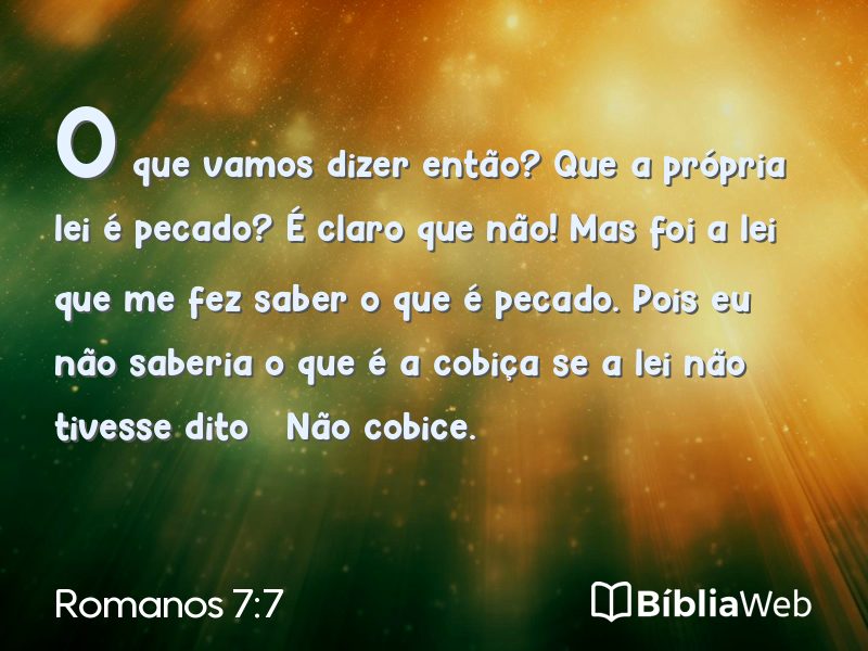 Romanos 7:7 em imagem para compartilhar