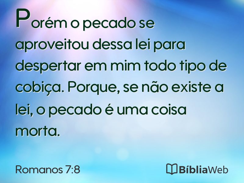 Romanos 7:8 em imagem para compartilhar