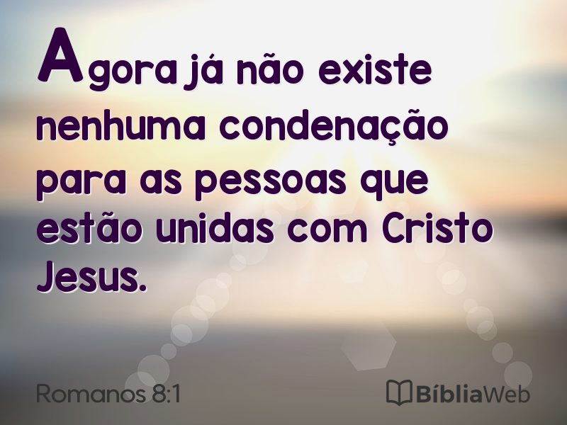 Romanos 8:1 em imagem para compartilhar