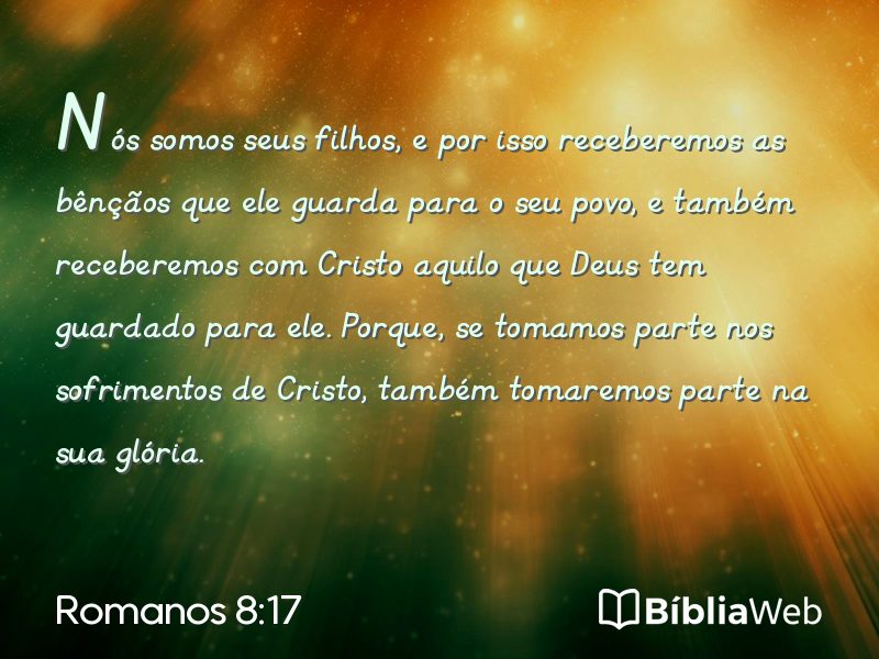 Romanos 8:17 em imagem para compartilhar