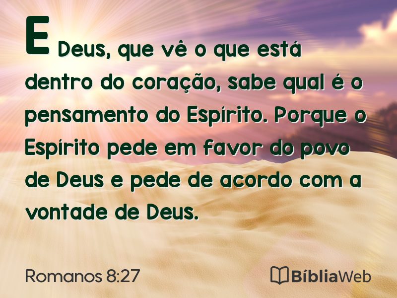 Romanos 8:27 em imagem para compartilhar