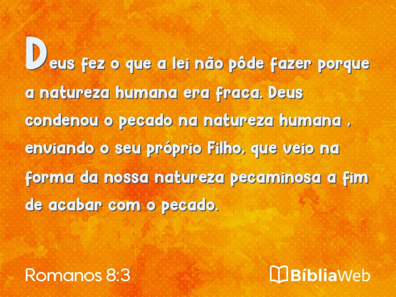 Romanos 8:3 em imagem para compartilhar