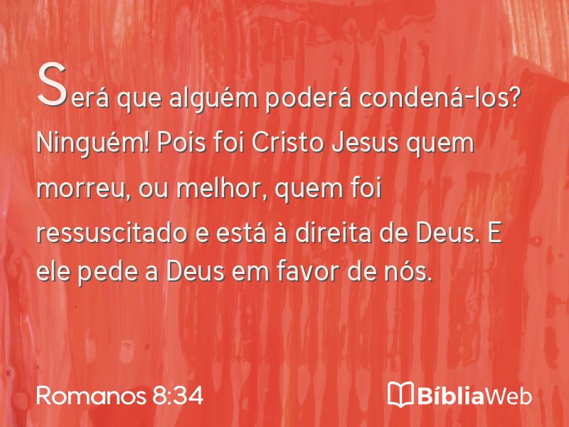 Romanos 8:34 em imagem para compartilhar