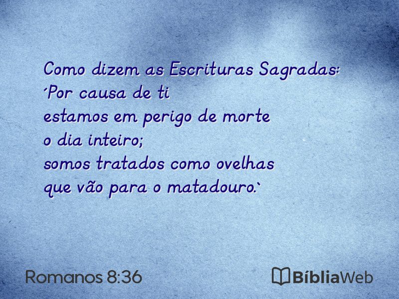 Romanos 8:36 em imagem para compartilhar