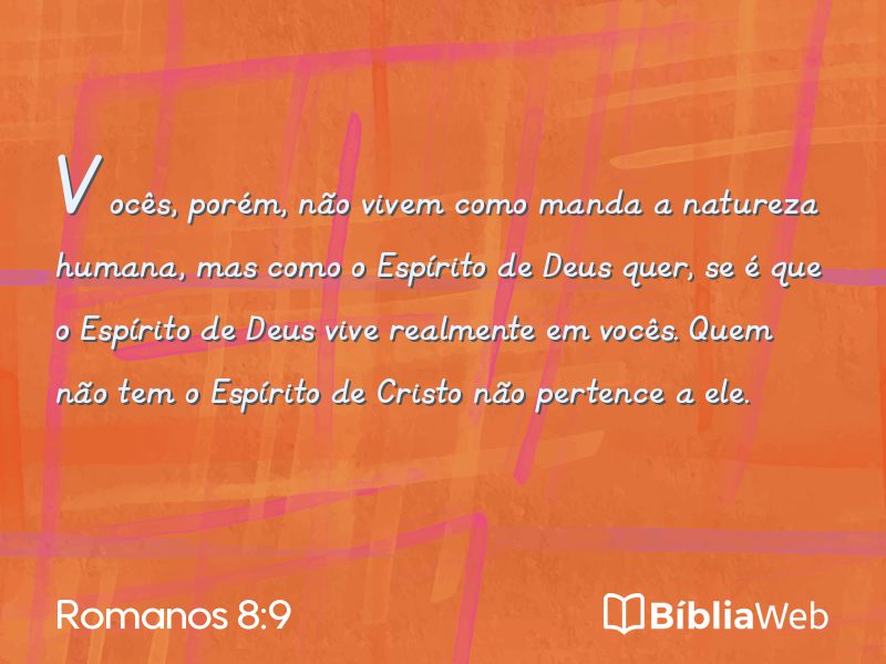 Romanos 8:9 em imagem para compartilhar