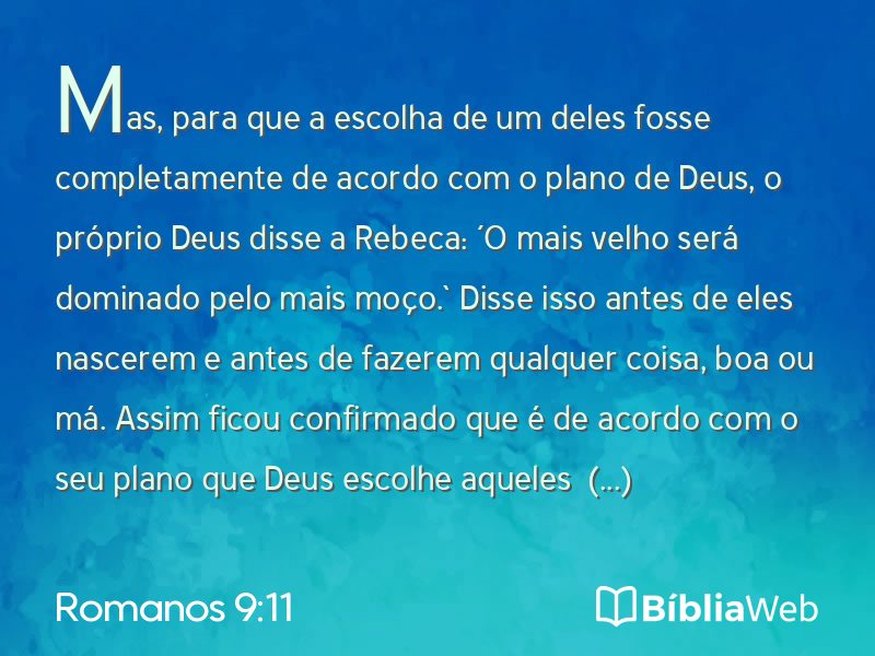 Romanos 9:11 em imagem para compartilhar