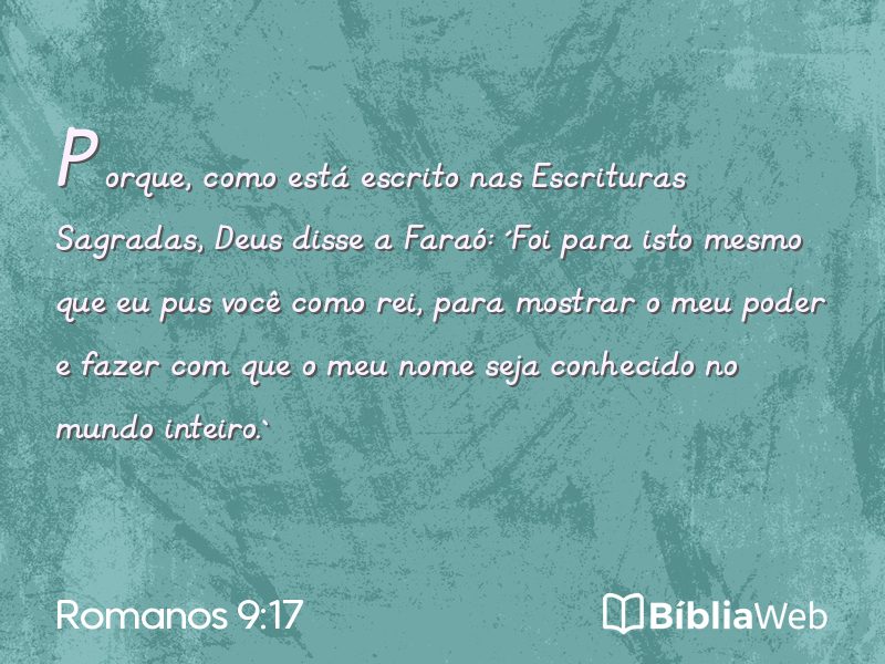 Romanos 9:17 em imagem para compartilhar