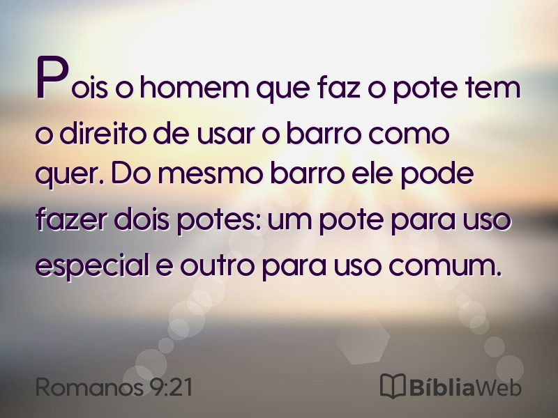 Romanos 9:21 em imagem para compartilhar
