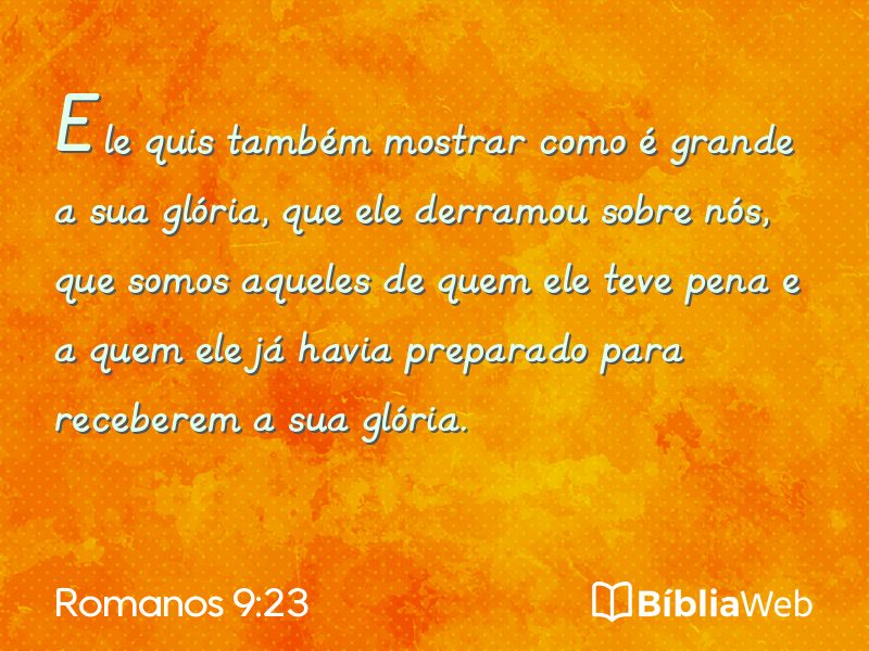 Romanos 9:23 em imagem para compartilhar