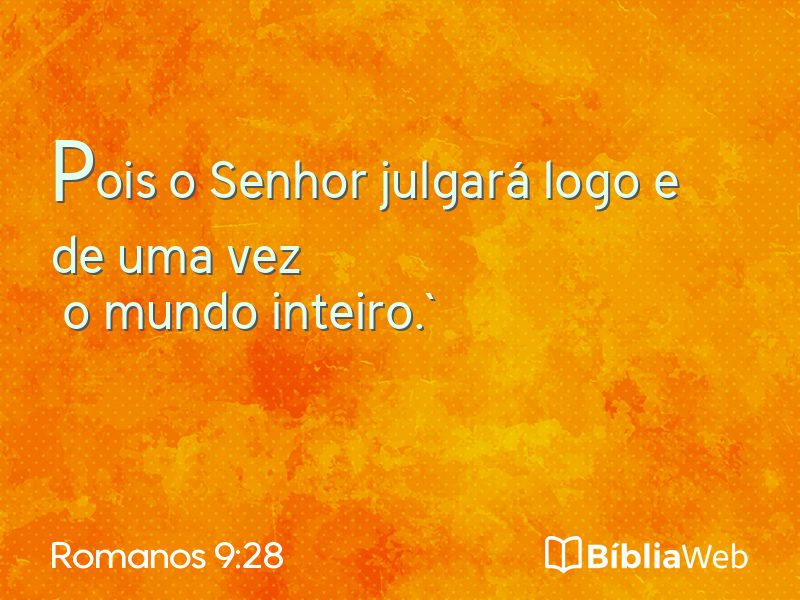 Romanos 9:28 em imagem para compartilhar