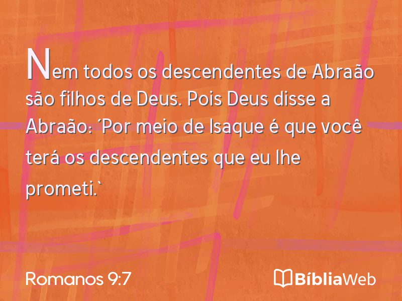 Romanos 9:7 em imagem para compartilhar