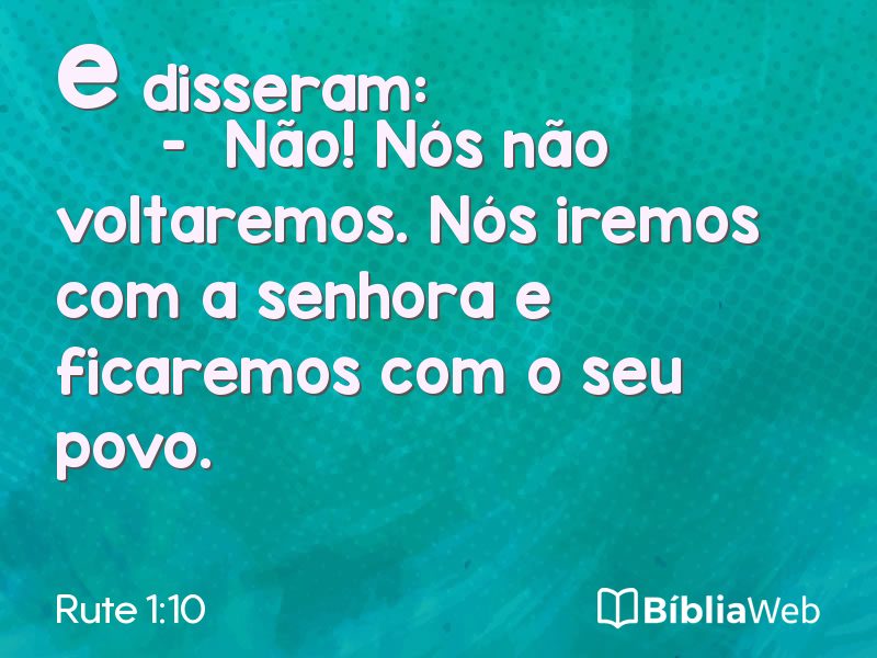 Rute 1:10 em imagem para compartilhar