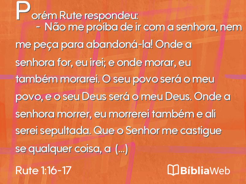 Rute 1:16-17 em imagem para compartilhar