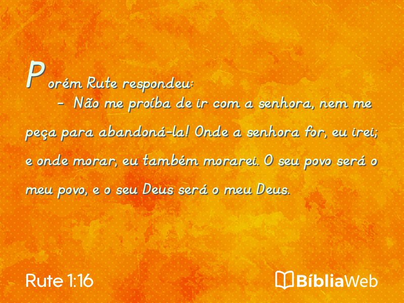Rute 1:16 em imagem para compartilhar