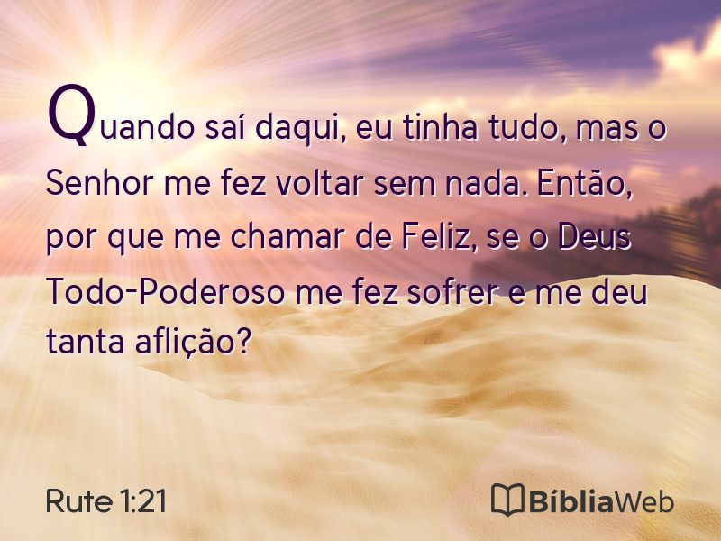 Rute 1:21 em imagem para compartilhar