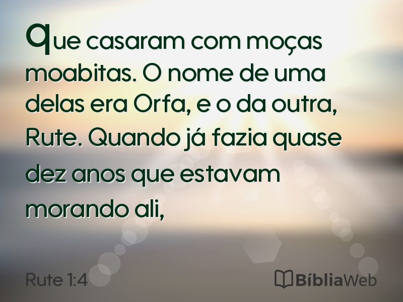 Rute 1:4 em imagem para compartilhar