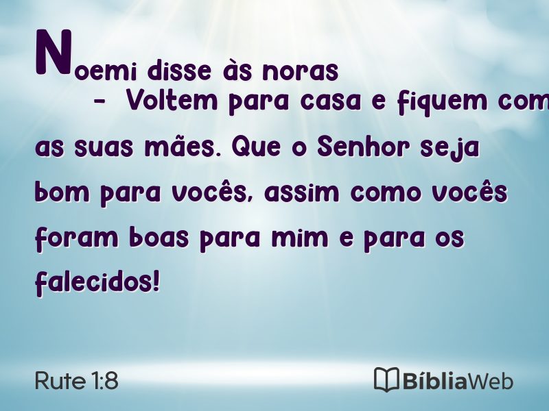 Rute 1:8 em imagem para compartilhar