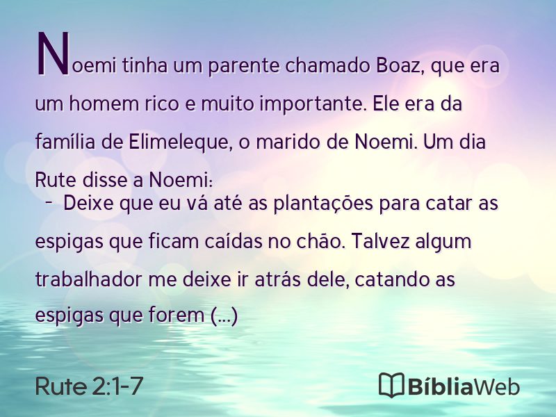Rute 2:1-7 em imagem para compartilhar