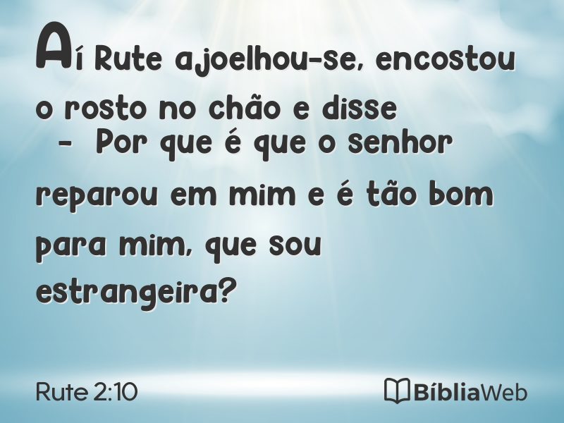 Rute 2:10 em imagem para compartilhar