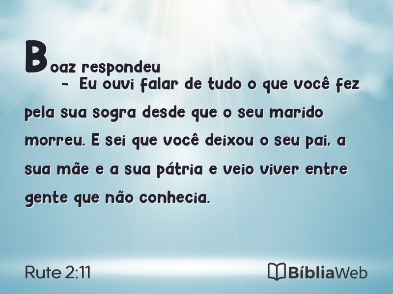 Rute 2:11 em imagem para compartilhar