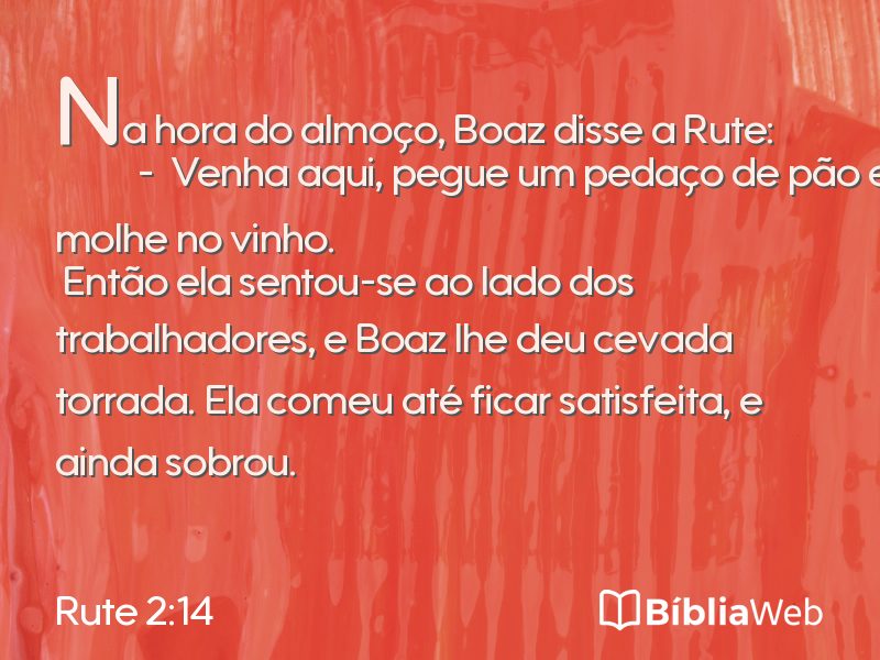 Rute 2:14 em imagem para compartilhar