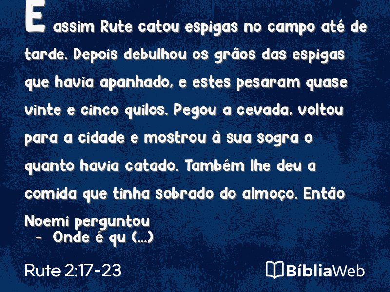 Rute 2:17-23 em imagem para compartilhar