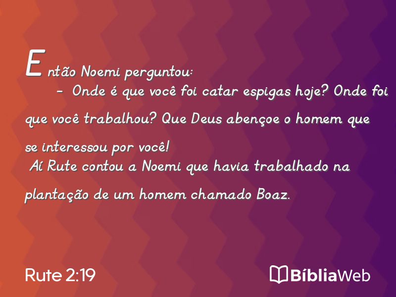 Rute 2:19 em imagem para compartilhar