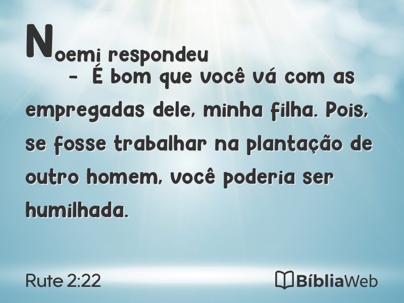 Rute 2:22 em imagem para compartilhar