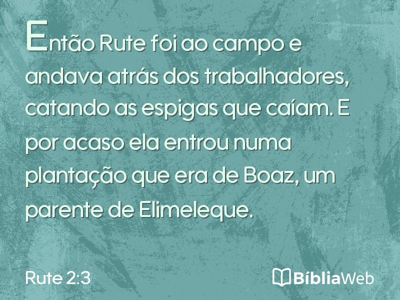 Rute 2:3 em imagem para compartilhar